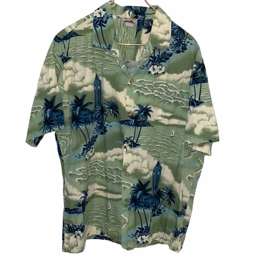 Evergreen Island Green Hawaiian Shirt